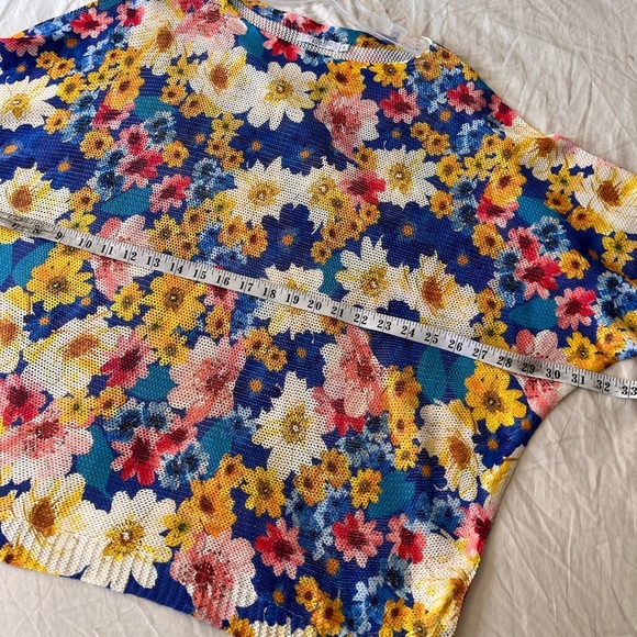 Luisa Ricci Made in Italy Oversized Floral Mesh Top XL-3X - Picture 10 of 11